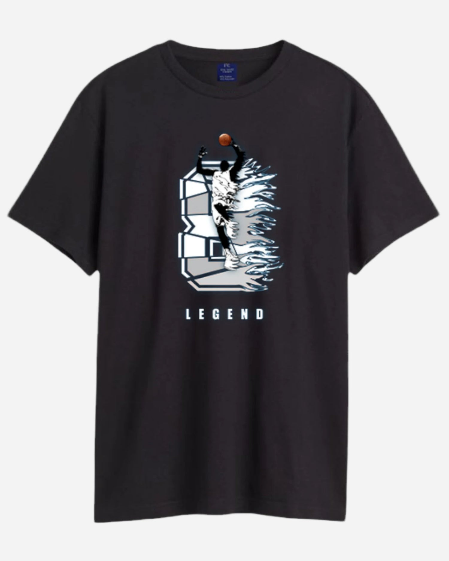 Men Basketball Legend Print Cotton Tshirt