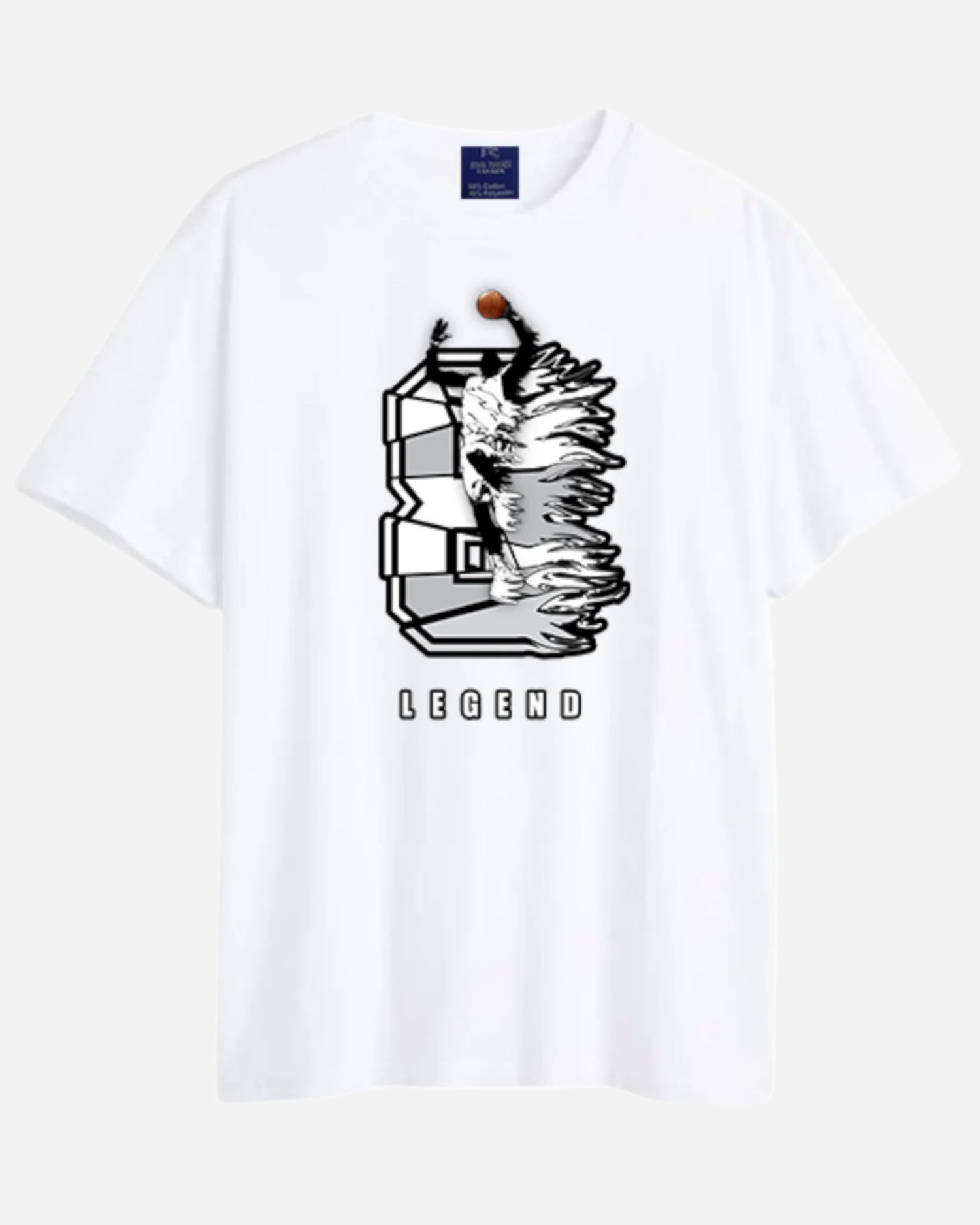 Men Basketball Legend Print Cotton Tshirt