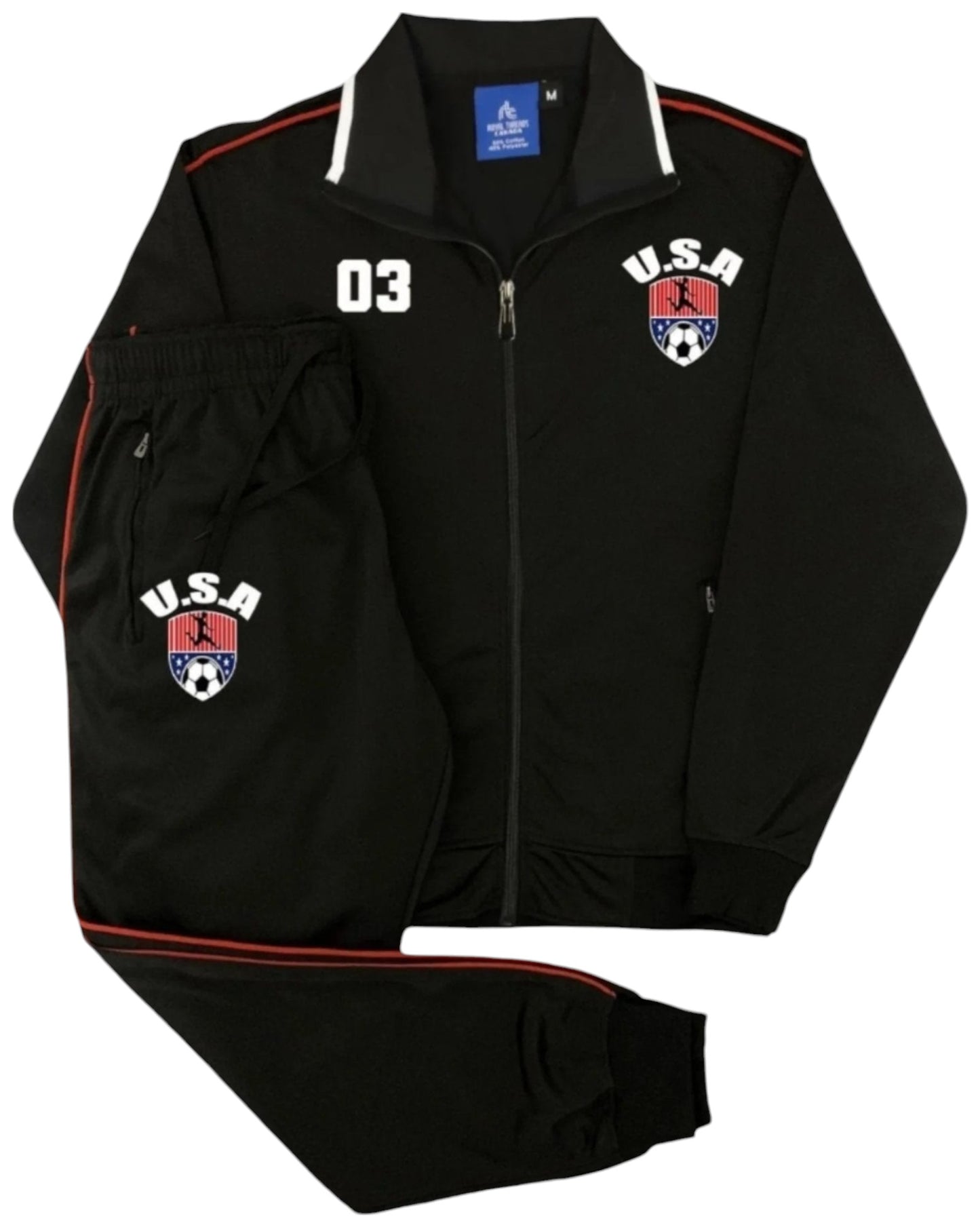 Mens' Soccer Tracksuit U.S.A Theme Jogging Suit