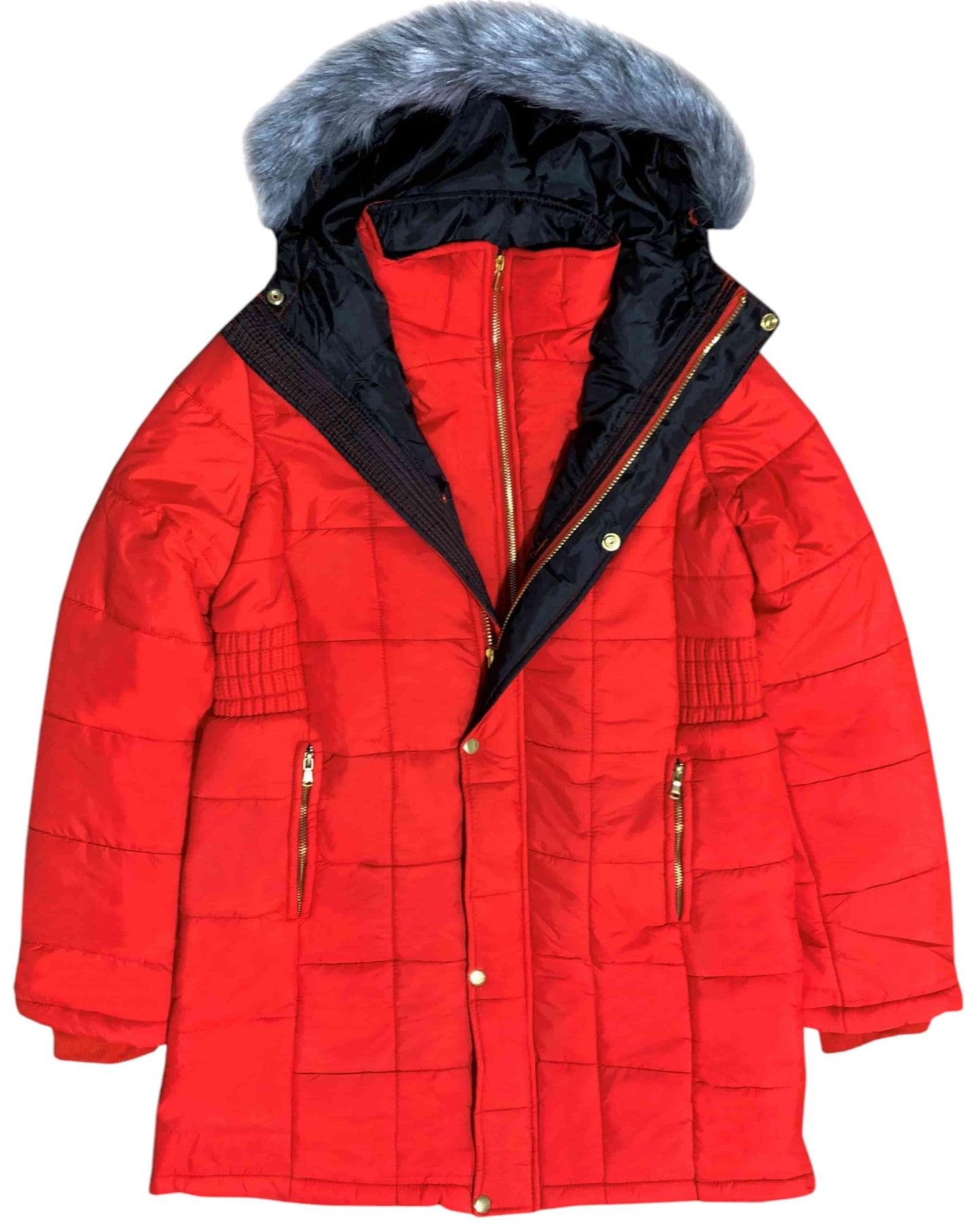 Women’s Warm Winter Coat Puffer Jacket with Removable Fur