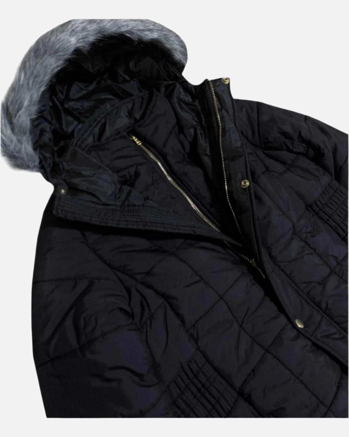 Women’s Warm Winter Coat Puffer Jacket with Removable Fur – alternate view 2