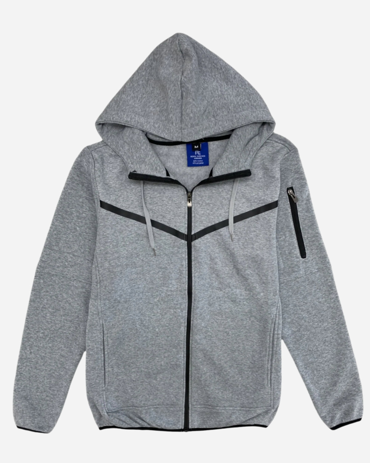 Men’s solid tech fleece zip-up hoodie product view