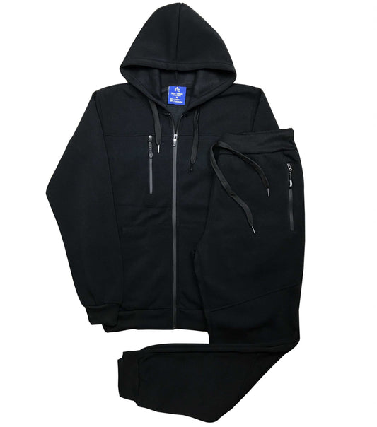 Men's 2-Piece Jogger Fleece Sweatsuit Sweat Jacket & Sweatpants Outfit