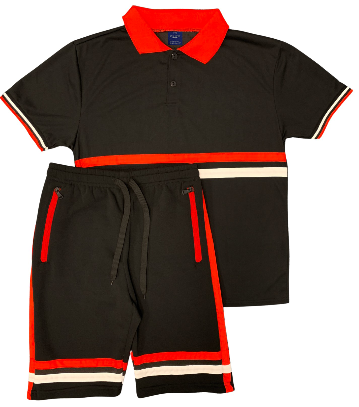 Men’s 2-Piece Short Set with 2 bottom down Shirt and Soft Fleece Summer Shorts Matching Outfit