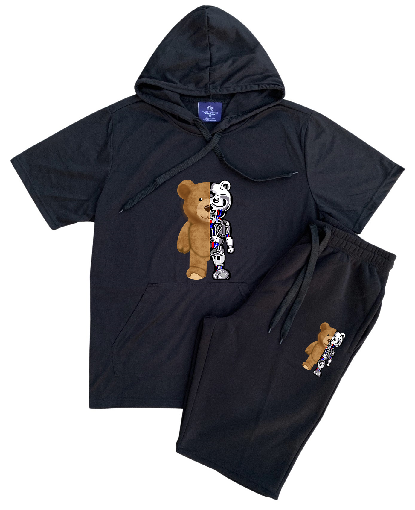 Men's 2 Piece Short Set Teddy Bear Design Summer Outfit