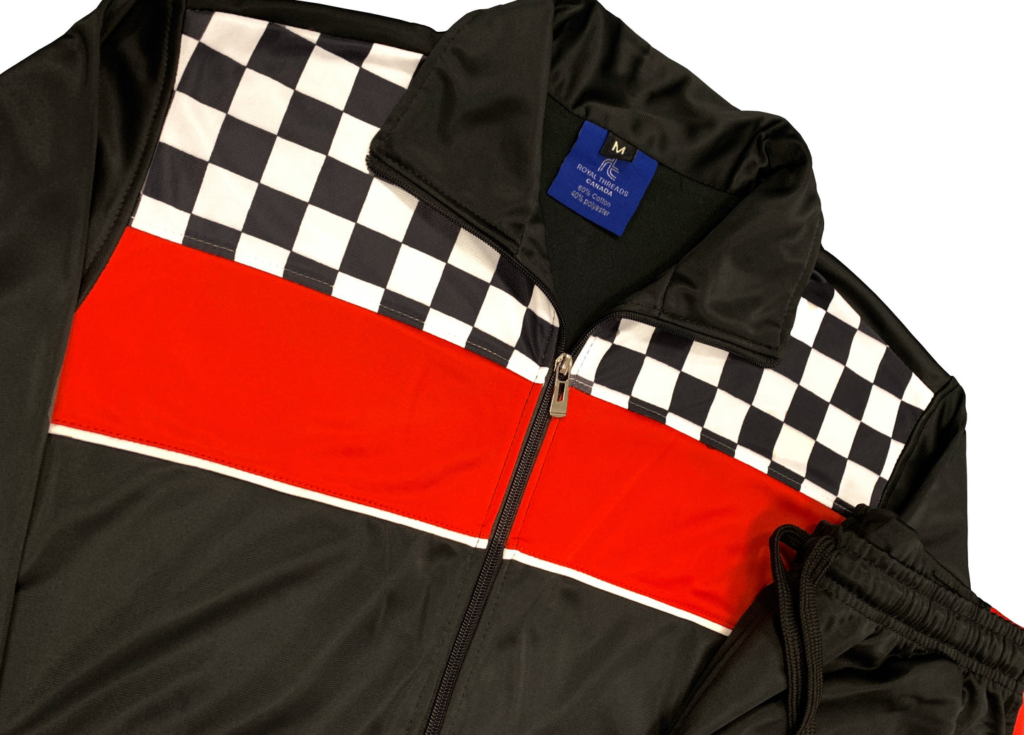 Men’s Tracksuit Checker Boxed Track jacket & Track pants Full Suit Matching Jogging Set