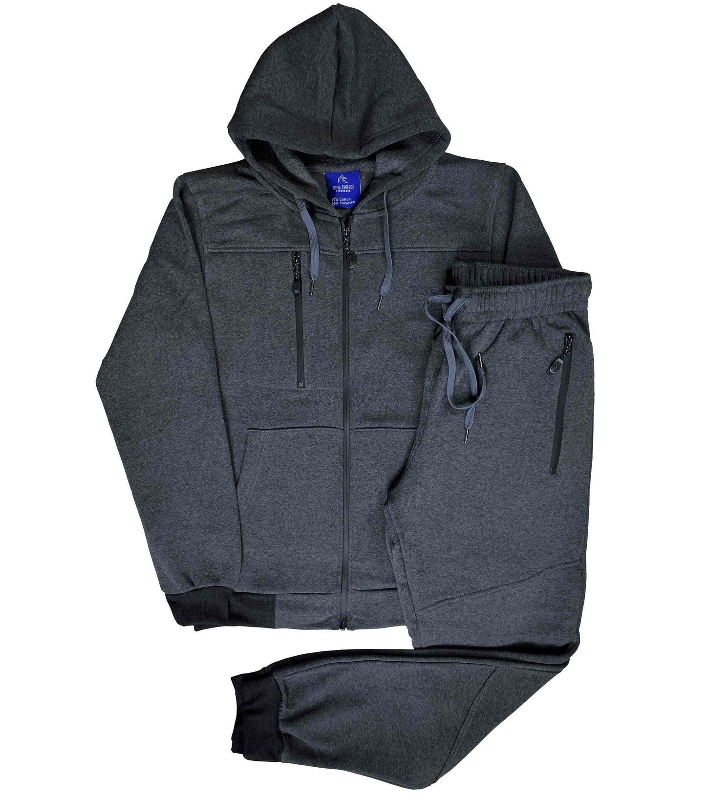Men’s Warm Winter Tech Fleece Sweat Jacket Sweatpants Jogger Outfit
