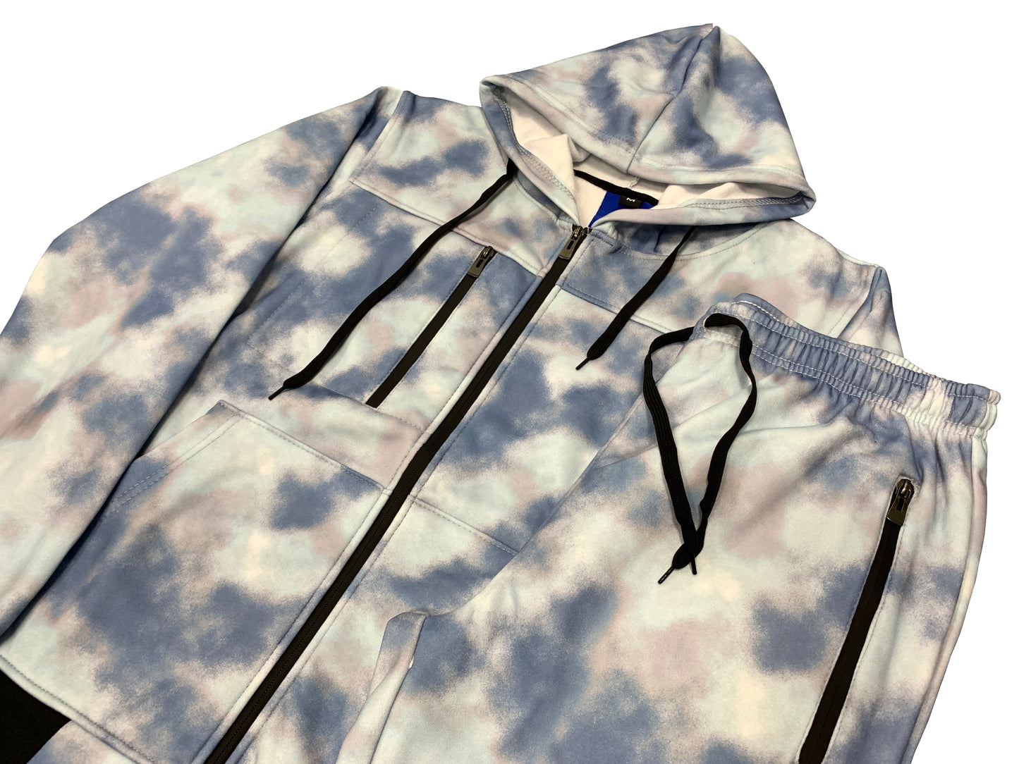 Men’s Print Design Fleece Suit Sweat Jacket & Sweatpants Jogging Set