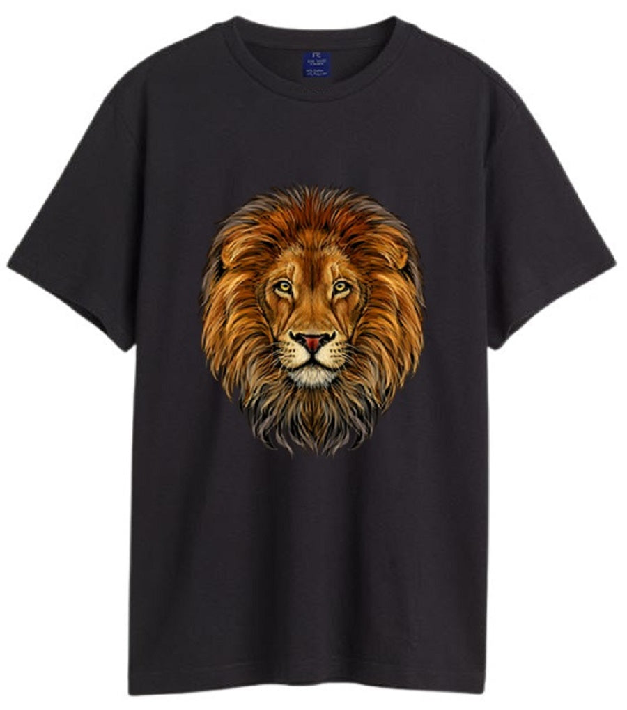 Lion Half Sleeve Crew Neck T-shirt for Men