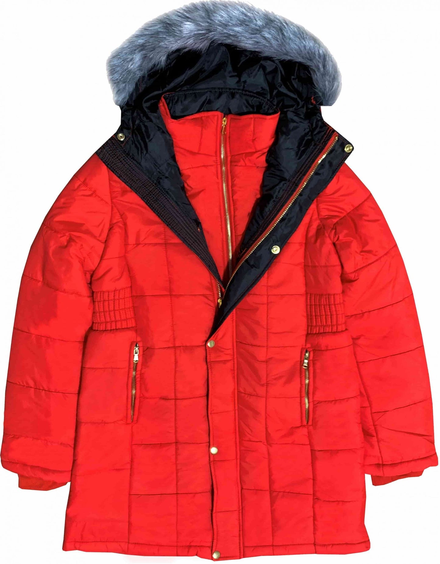 Women’s Warm Winter Coat Puffer Jacket with Removable Fur
