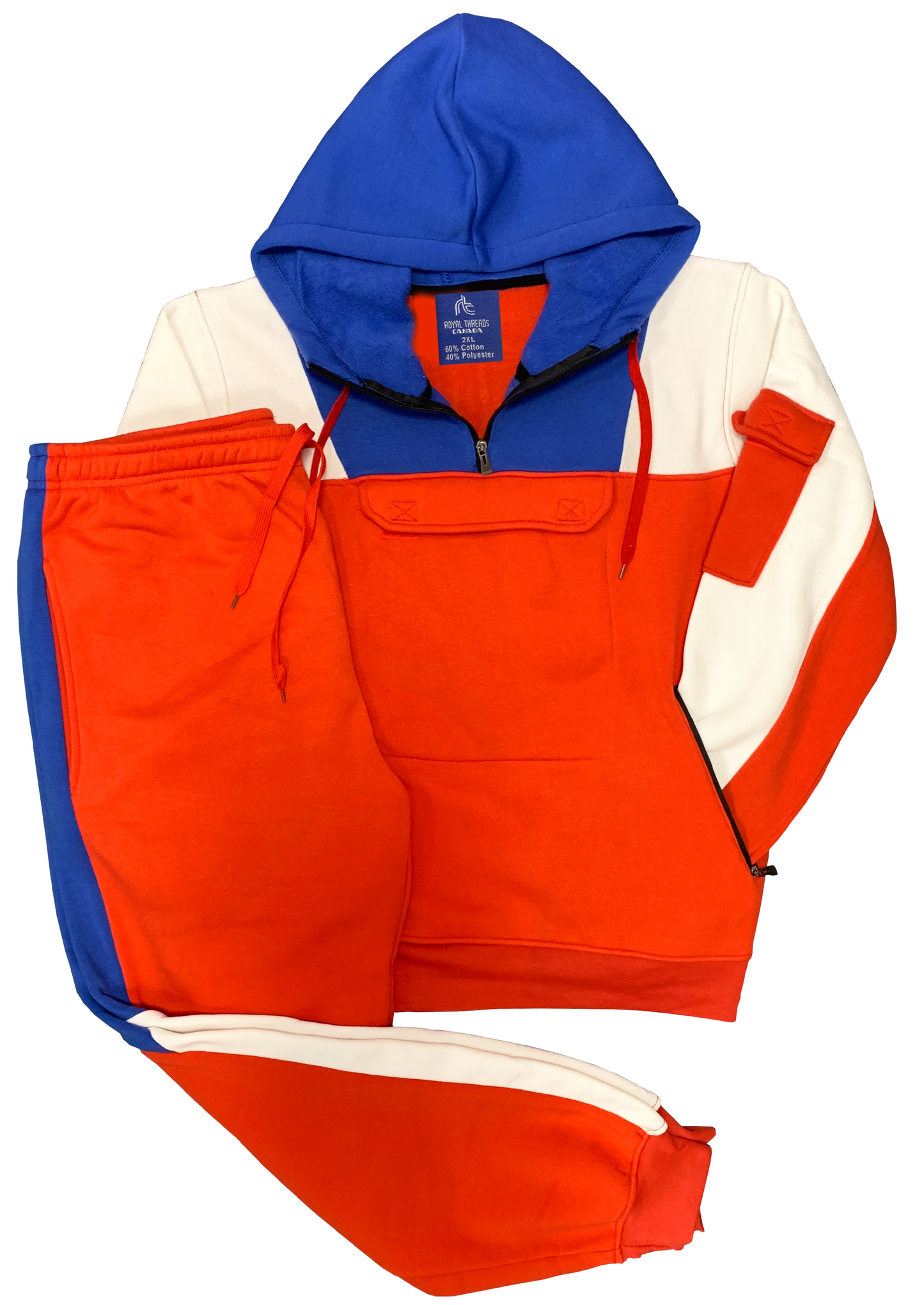 Mens’ 2-piece Sweatsuit Quarter zip Fleece hoodie with Jogger Sweatpants