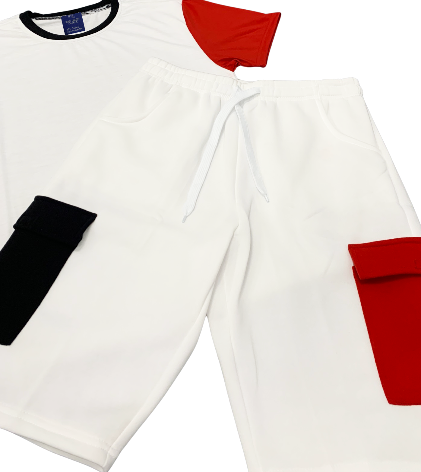Men’s 2-piece Crew neck T-Shirt with Matching Cargo Shorts Set