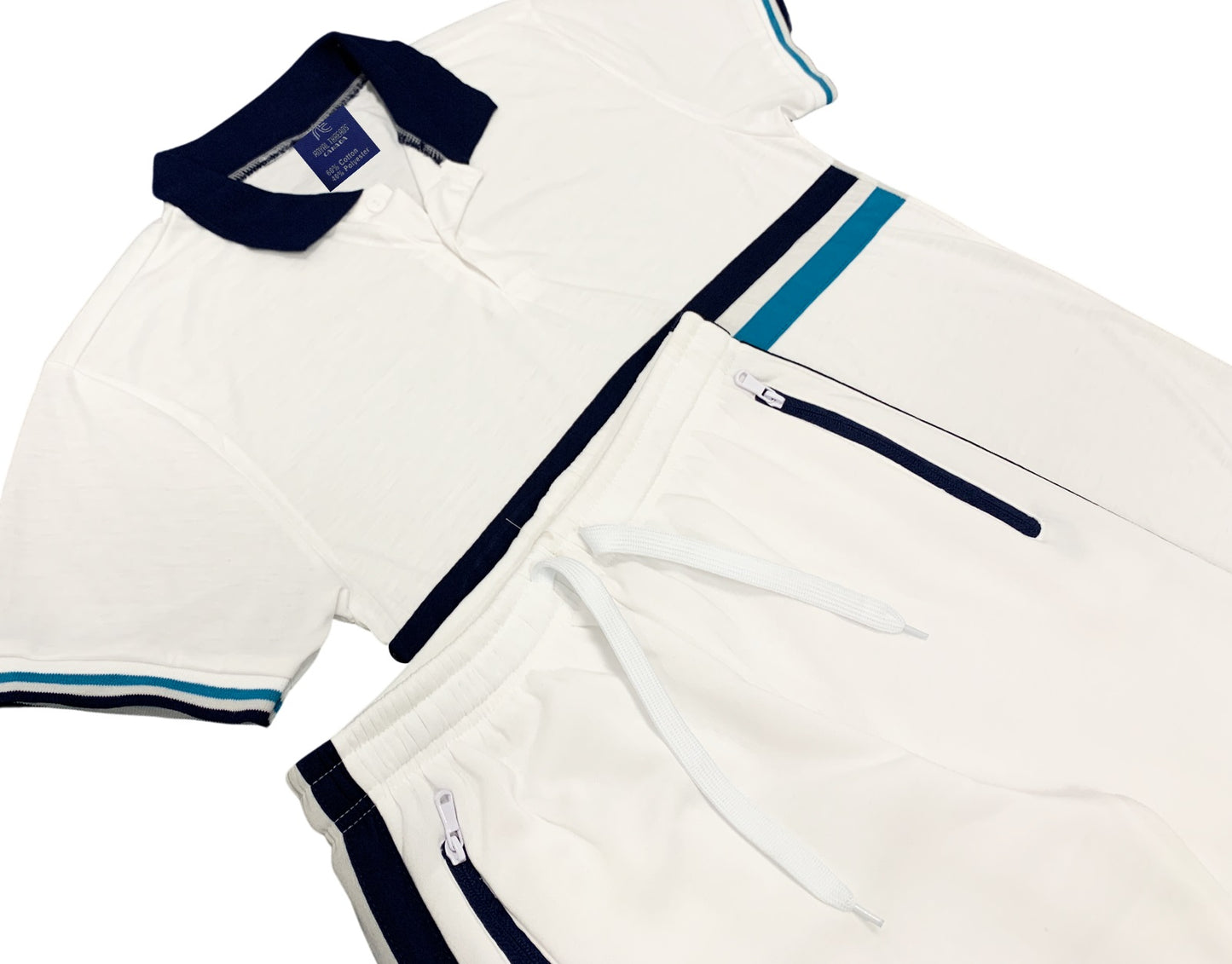 Men’s Polo Shirt 2-Piece Short Set & Soft Fleece Summer Shorts Matching Outfit